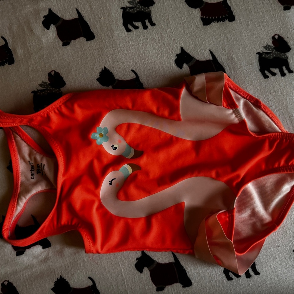 Carter's Orange Flamingo Kids Swim One Piece